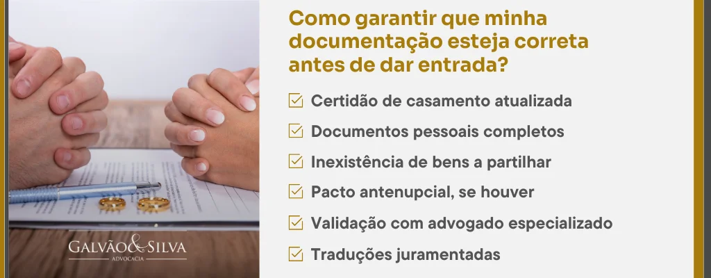 Como garantir que minha documentação esteja correta antes de dar entrada
