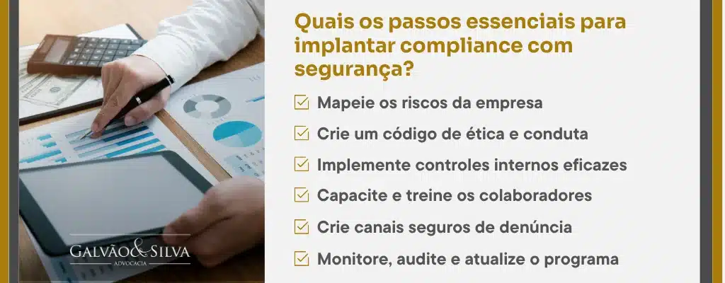 Quais os passos essenciais para implantar compliance com segurança