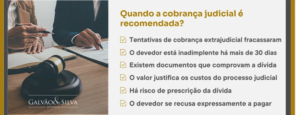 Quando a cobrança judicial é recomendada