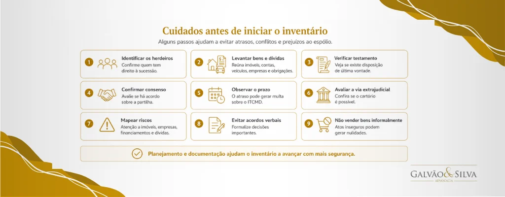 cuidados antes de iniciar o inventário