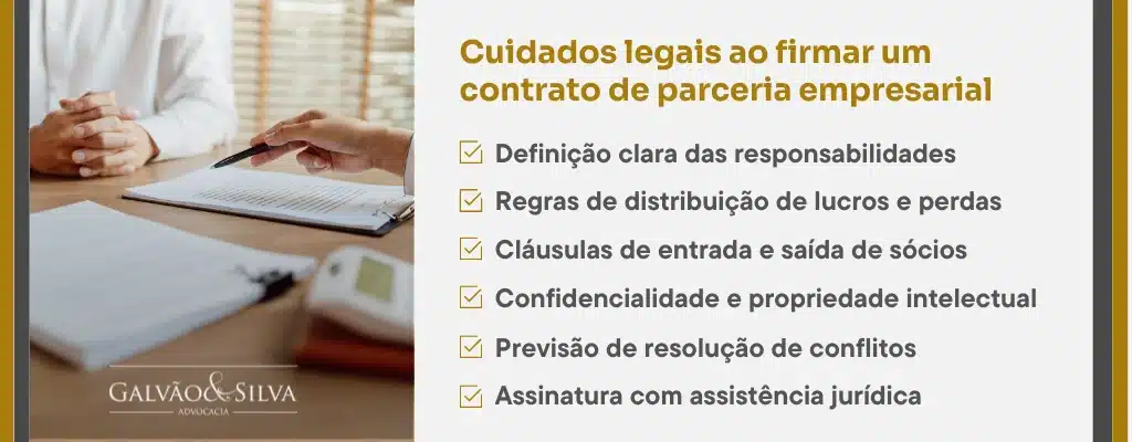 Cuidados legais ao firmar um contrato de parceria empresarial