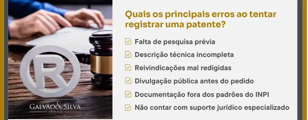 Quais os principais erros ao tentar registrar uma patente