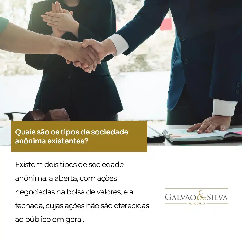 Quais são os tipos de sociedade anônima existentes