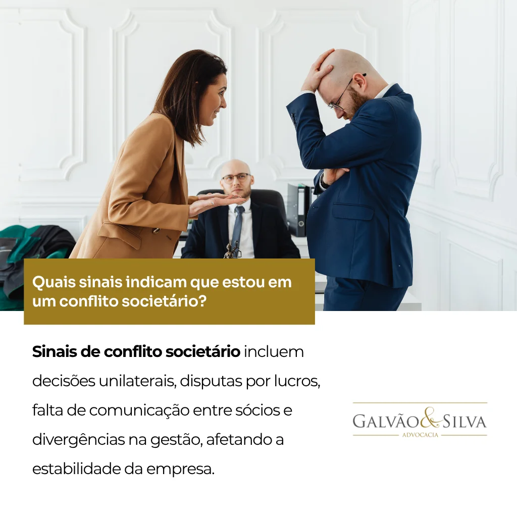 Quais sinais indicam que estou em um conflito societário