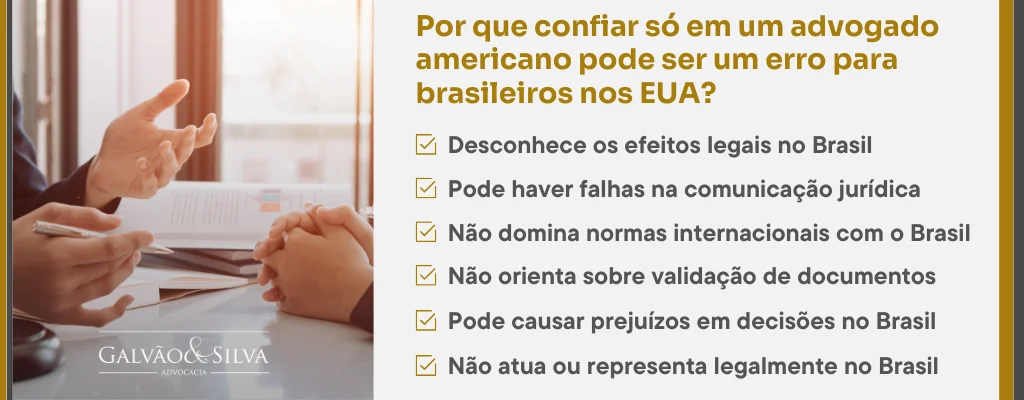 Por que confiar só em um advogado americano pode ser um erro para brasileiros nos EUA