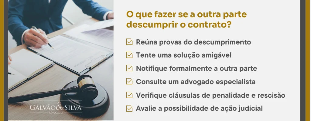 O que fazer se a outra parte descumprir o contrato