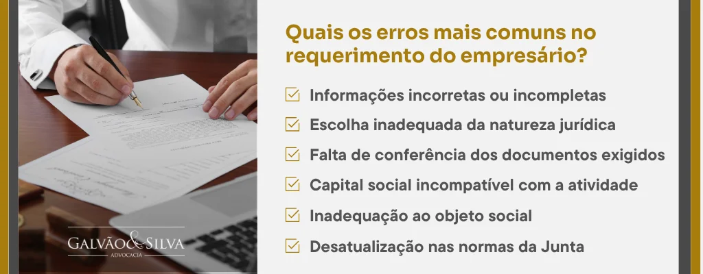 Quais os erros mais comuns no requerimento do empresário