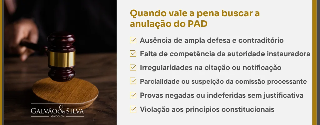 Quando vale a pena buscar a anulação do PAD