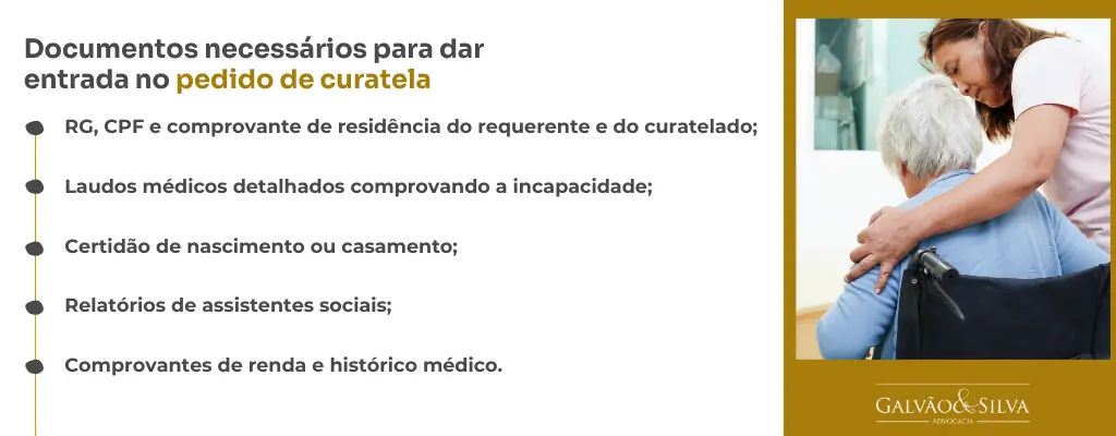 Documentos necessários para dar entrada no pedido de curatela