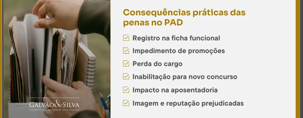 Consequências práticas das penas no PAD