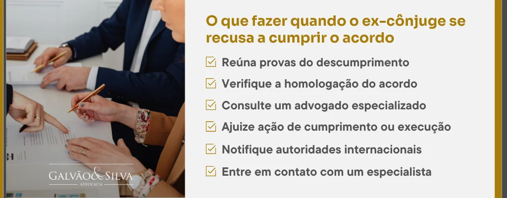 O que fazer quando o ex-cônjuge se recusa a cumprir o acordo