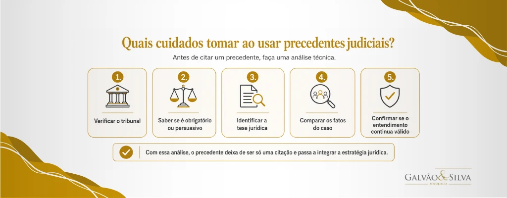 quais cuidados tomar ao usar precedentes judiciais