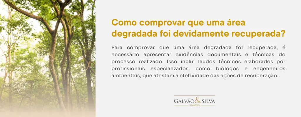 Como comprovar que uma área degradada foi devidamente recuperada