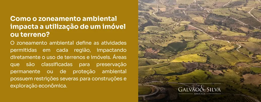 Como o zoneamento ambiental impacta a utilização de um imóvel ou terreno
