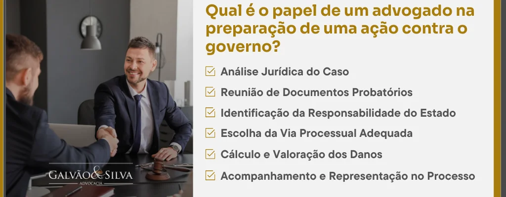 Qual é o papel de um advogado na preparação de uma ação contra o governo