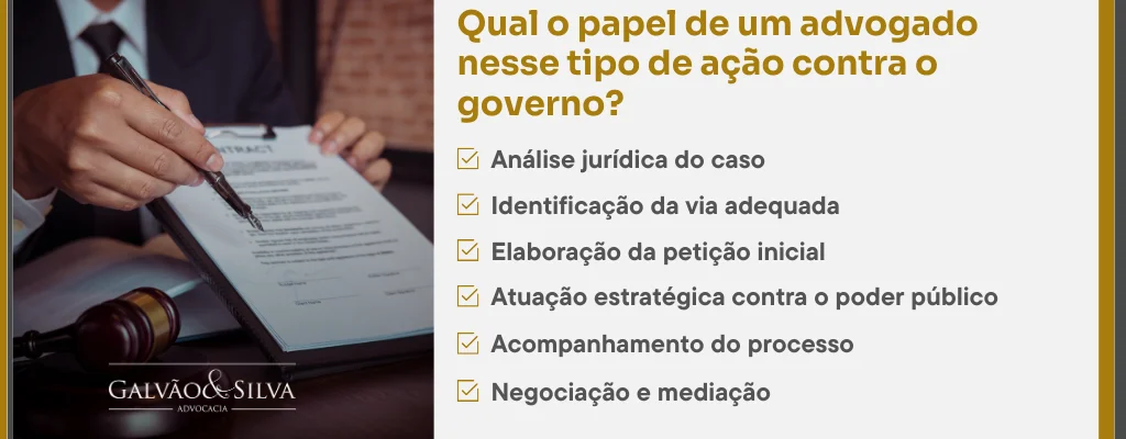 Qual o papel de um advogado nesse tipo de ação contra o governo
