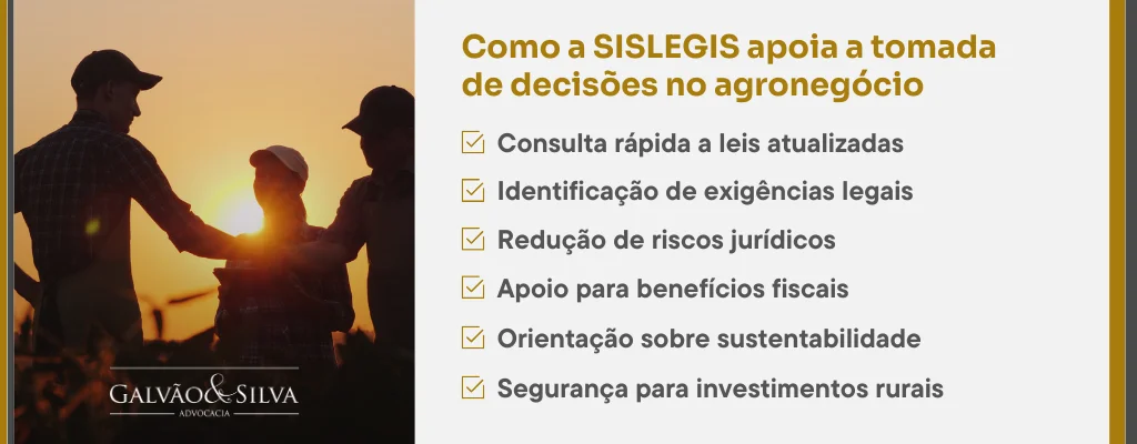 Como a SISLEGIS apoia a tomada de decisões no agronegócio