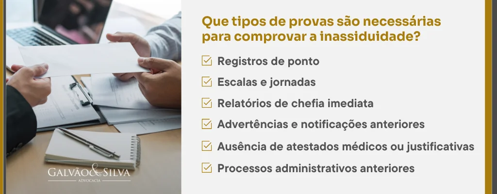 Que tipos de provas são necessárias para comprovar a inassiduidade