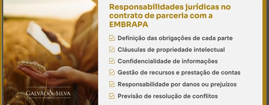 Responsabilidades jurídicas no contrato de parceria com a EMBRAPA
