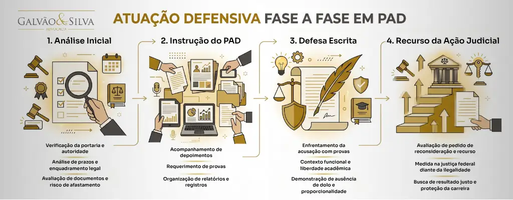 Passo a passo da atuação de advogado PAD professor universidade federal